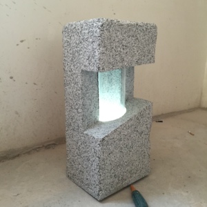 简约现代花岗岩太阳能青石仿古石灯日式照明庭院石材草坪落地灯