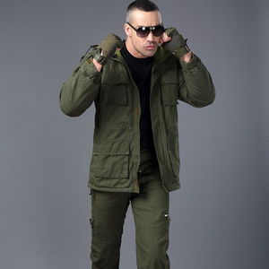 中长款军装风衣男秋冬季内加绒多口袋防刮外套多兜特种兵军迷上衣