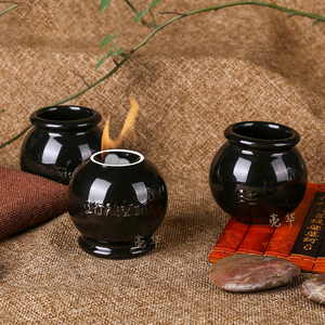 凹底3号五行陶瓷能量罐凹底火疗罐底部二次点火火罐尚赫陶瓷火罐