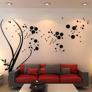 jm403 亚克力树木组合 水晶镜面墙贴立体环保墙贴卧室客厅装饰贴