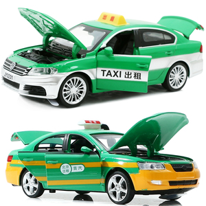 仿真合金属小汽车模型大出租车的士众儿童男孩玩具车可开门回力车