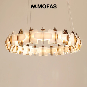 MOFAS后现代简约创意个性北欧设计师餐厅客厅卧室圆形亚克力吊灯