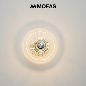 MOFAS 中古过道水波纹玻璃壁灯复古包豪斯设计师玄关走廊床头灯