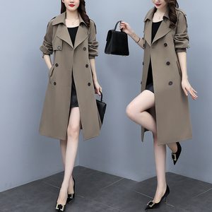 正品哥弟新款风衣女中长款2021秋装时尚气质系带英伦风大衣外套