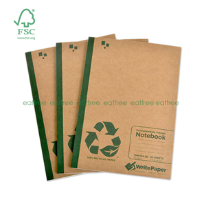 eatfree环保再生纸100% recycled paper美式牛皮纸线圈笔记本