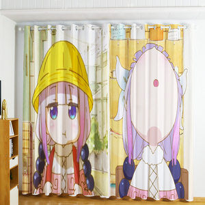 定制二次元动漫可爱康娜酱打孔窗帘少女卧室遮光隔热窗户公主挂帘