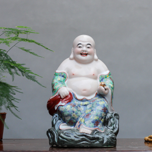 景德镇陶瓷器手工雕塑瓷厂罗汉布袋和尚弥勒佛像笑佛开业送礼摆件