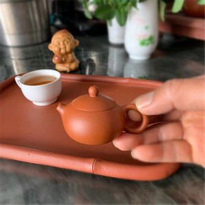 迷你型特小指尖茶玩茶宠摆件紫砂壶容量约30CC西施壶摆设把玩茶壶