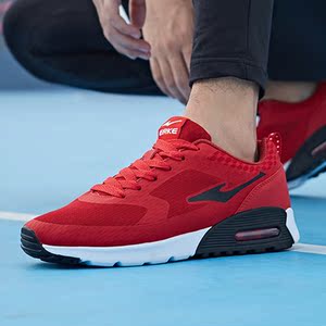 鸿星尔克运动鞋男大红色旅游波鞋青少年2019春季透气垫网面跑步鞋
