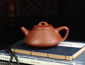 宜兴紫砂壶纯手工正品茶壶保真原矿朱砂泥紫砂杯 吴建平 子冶石瓢