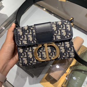 代购dior/迪奥老花cd蒙田包box小盒子mini小方包宽肩带女包邮差包