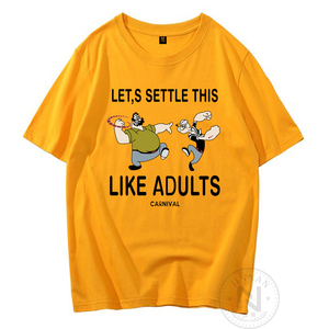 怀旧童年动画片popeye大力水手派布鲁托短袖t恤夏6xl衣服有儿童装