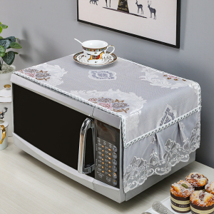 微波炉罩现代防尘罩布艺简约防油烤箱罩微波炉套子通用冰箱巾盖布
