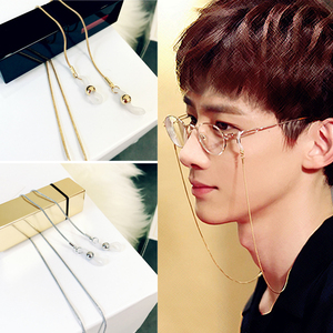 qinse白敬亭同款钛钢太阳眼镜链条挂脖老花墨镜眼睛链子挂绳