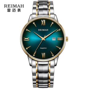 雷迈表reimah手表石英酷黑绿潮流钨钢超薄男士腕表6185价格06862