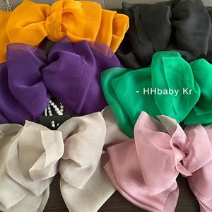 【HHBABY KR】颜色超正的纱纱超大蝴蝶结发夹 韩国ins高级感顶夹