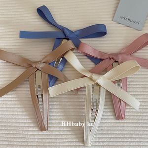 【HHBABY KR】韩国进口 美式少女丝带蝴蝶结发夹刘海夹侧边夹发卡