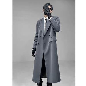 早春新款潮流款经典双排扣西装版中长款风衣莫兰迪色系经典轻熟风