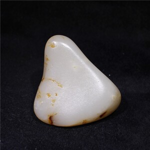 羊脂白玉籽料新疆和田玉天然玉石水草纹180克一级白优质把件收藏