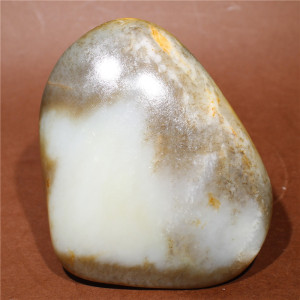 422克和田玉籽料原石手把件三色摆件籽磨光籽糖白玉雕刻作料包邮