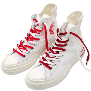 匡威1970s错位拼接帆布鞋酒红色鸳鸯红白双色渐变色鞋带腰果花潮