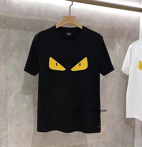 fendi/芬迪 22新款经典小怪兽恶魔眼睛logo 圆领休闲短袖t恤男女