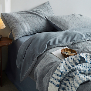 麦芽/ 北欧复古三层纱提花高级感全棉四件套柔软被套床单纯棉床品