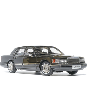 1:18 lincoln 林肯 1990款 town car 城市 黑色白条轮胎 汽车模型