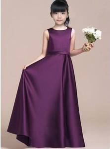 2017新款紫色儿童礼服女童连衣裙钢琴演出服童装春夏主持人礼服裙