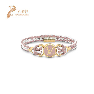 louis vuitton/路易威登女士编织皮质交织缠绕lv 字母手镯m8061f