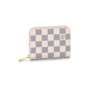 lv/路易威登女士短款钱包白色棋盘格帆布zippy钱夹n60229