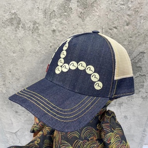 2022年潮牌福神日版红标小m图牛仔拼接鸭舌帽棒球帽太阳帽子男女