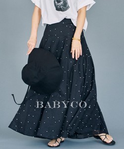 日本贵牌小众设计感法式复古中长款高腰A字波点刺绣半身裙伞裙