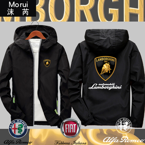 可定制兰博基尼阿尔法罗密欧广汽菲亚特汽车4s店连帽夹克男女外套