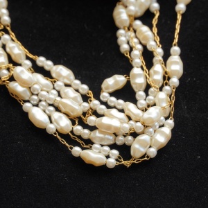 napier美国进口古董项链 人造巴洛克珍珠 多层毛衣链复古华丽时尚