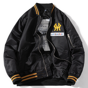 美式潮牌刺绣棒球服男上衣春季情侣工装飞行夹克街头潮流休闲外套