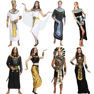 万圣节服装成人情侣希腊男女古埃及法老国王艳后皇后公主长裙cos