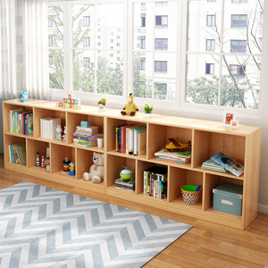 书架落地置物架家用格子柜自由组合靠墙收纳柜客厅储物柜简易书柜