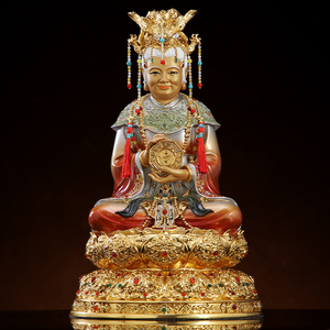 纯铜无生老母无极老母神像家用供奉摆件瑶池金母像骊山无声老母