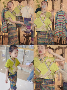 女童改良汉服国风元素亲子装复古中式名族风母女装童装两件套装裙