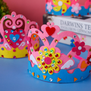 不织布皇冠幼儿园diy生日头饰礼物玩具 儿童手工粘贴制作材料包