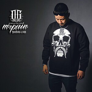 chicano奇卡诺ogfamily欧美西海岸骷髅加厚hiphop嘻哈匪帮卫衣