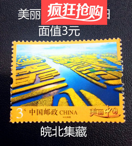 普32美丽中国组兴化垛田面值3元邮票四方连撕口大版全新三元