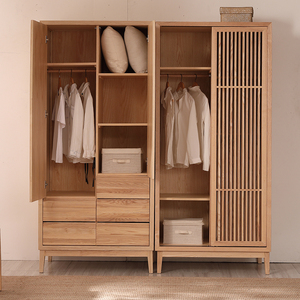新中式衣柜现代中式移门禅意实木衣柜推拉门储物柜卧室家具定制