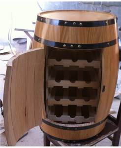 雅林木韵装饰酒桶实木酒柜橡木桶柜木质酒吧摄影道具红酒可放16瓶