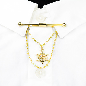 船舵链条领扣 男2020年新款潮个性百搭衣领配饰 衬衫领口装饰领夹