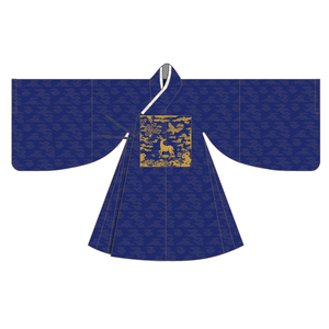 惜物国风馆 明制汉服原创盘金绣鹿鹤同春补子云纹暗花圆领袍道袍