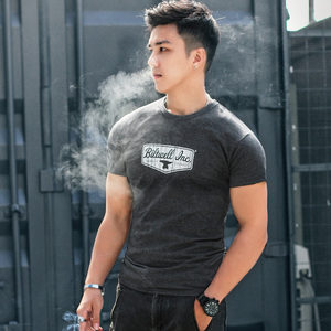 夏季潮青年紧身短袖T恤男丅桖肌肉健身半袖运动修身体恤弹力跑步