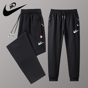 耐克顿裤子男春夏季纯棉运动裤宽松加肥加大码休闲裤潮流直筒长裤
