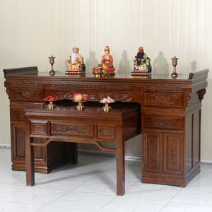 八仙图供桌家用经济型中堂香案樟木佛台供台条案农村中式寺庙实木